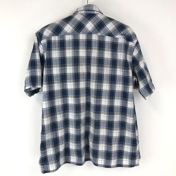 Cabela's Button Up Shirt Men's Large Plaid Short Sleeve Breathable 100% Cotton - Picture 3 of 11